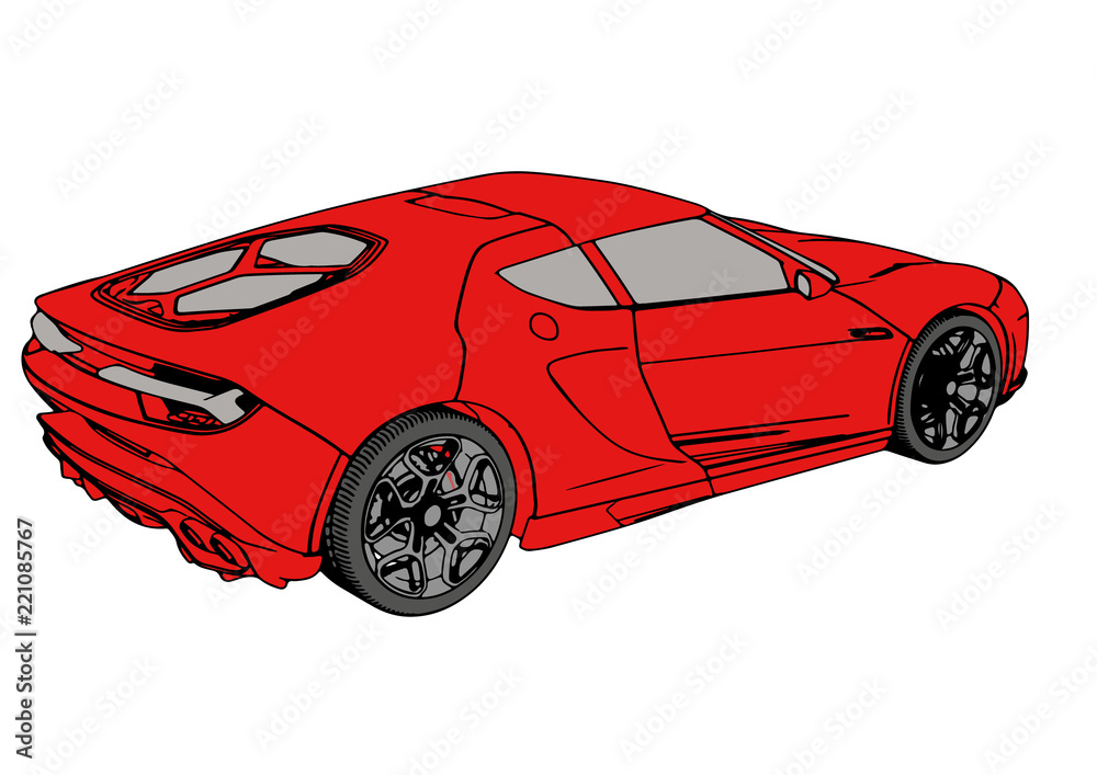 Fototapeta premium red sport car vector