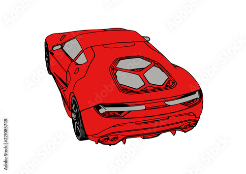 red sport car vector