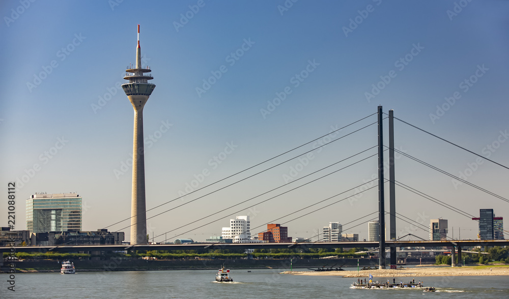View from Dusseldorf with TV Tower and The Bridge
