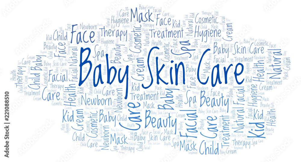 Fototapeta premium Baby Skin Care word cloud.