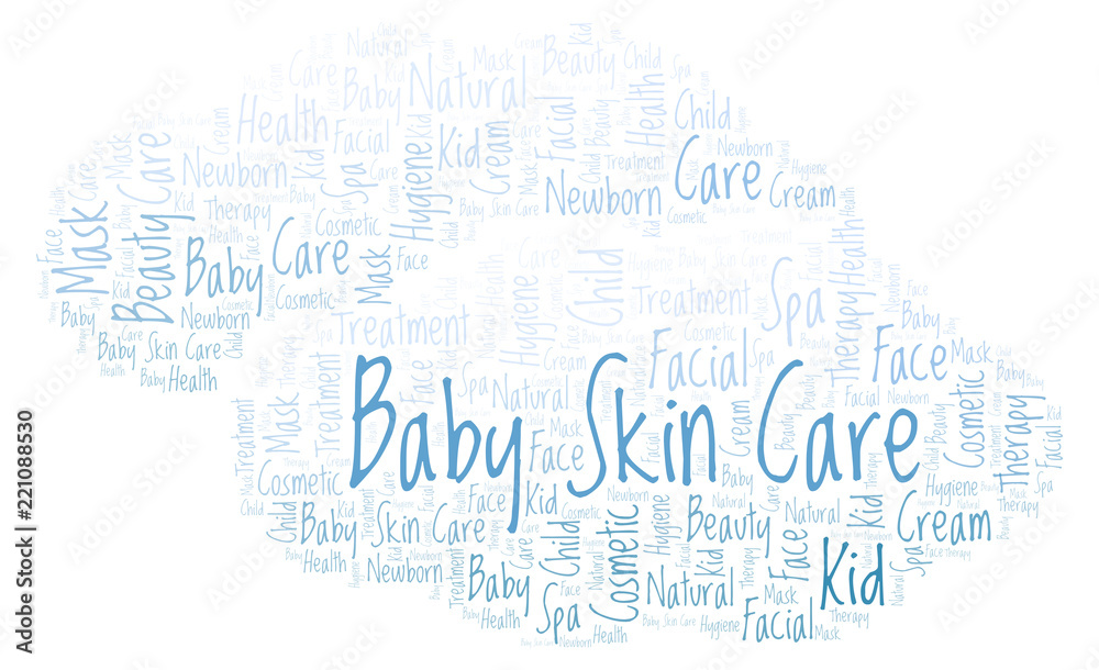 Fototapeta premium Baby Skin Care word cloud.