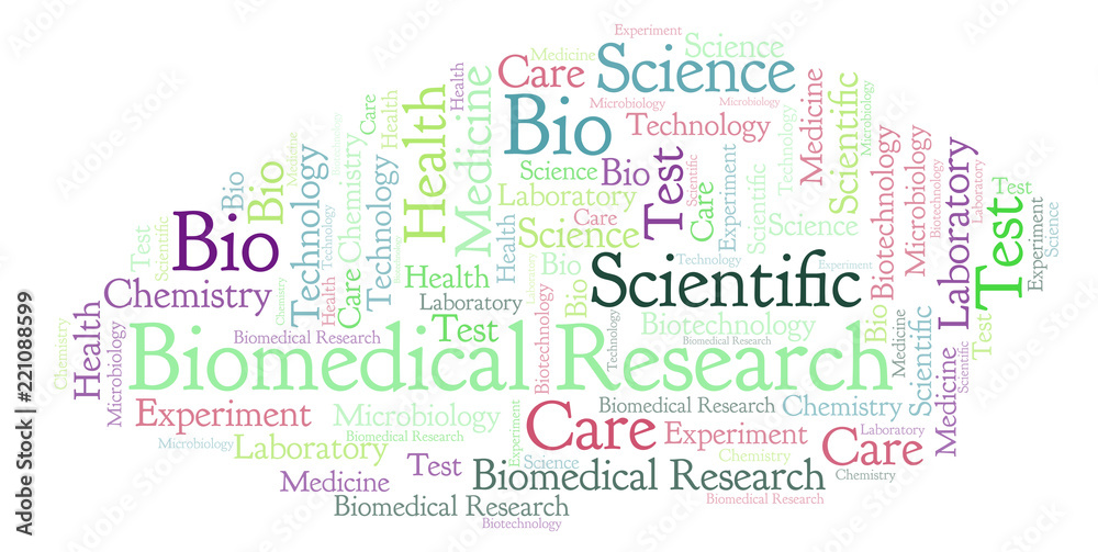 Obraz premium Biomedical Research word cloud.