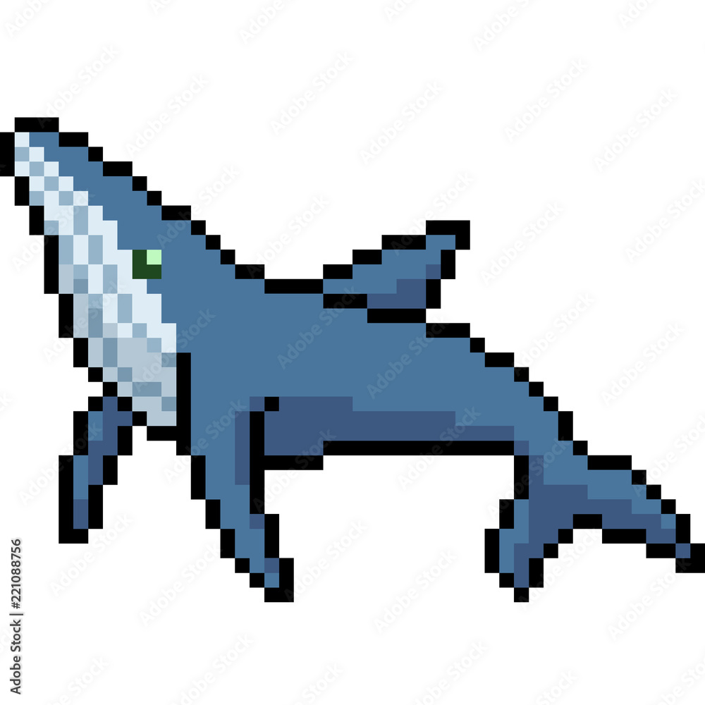 vector pixel art whale vector pixel art whale