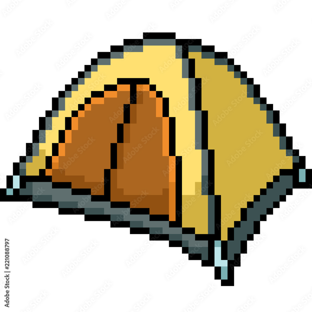 Fototapeta premium vector pixel art tent camp