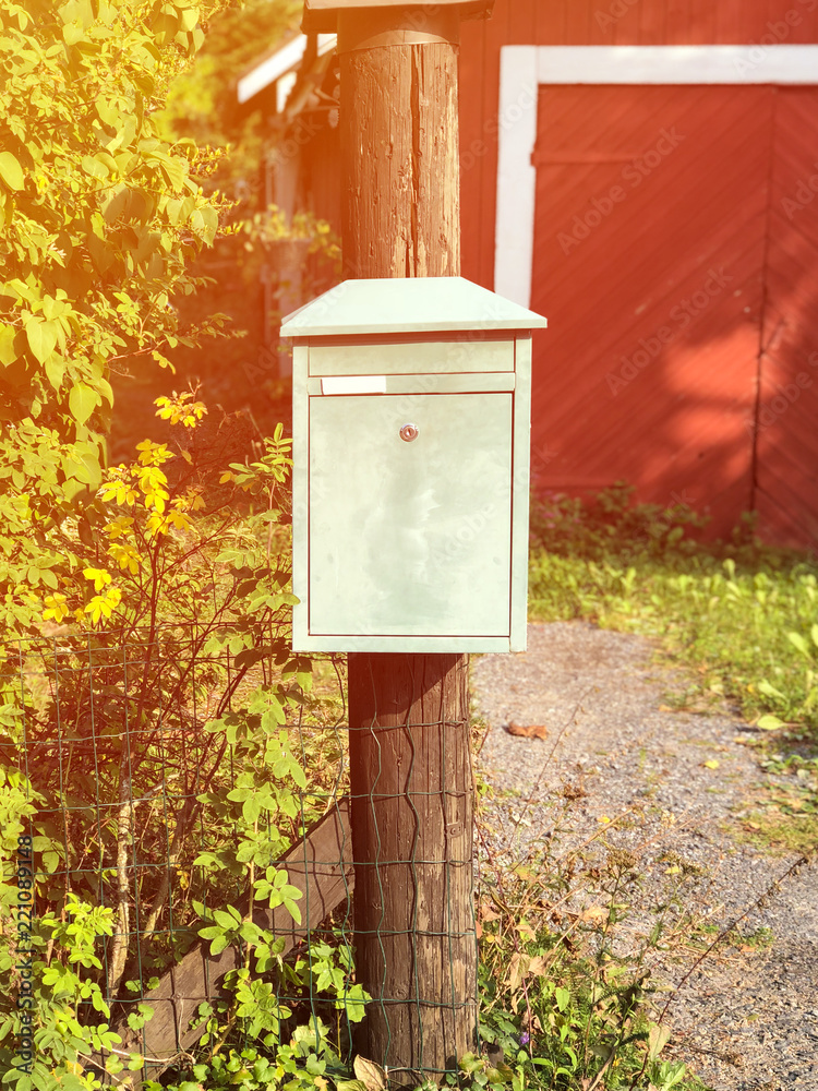 Rural mailbox for mail delivery. Simple scandinavian style.