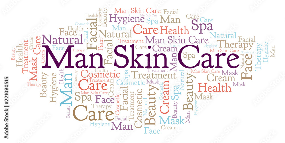 Man Skin Care word cloud. Man Skin Care word cloud.