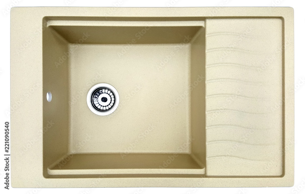 kitchen granite sink beige on white background kitchen granite sink beige on white background