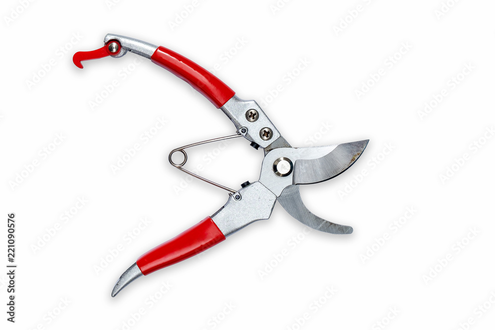 Used High Quality Pruning Shears on iSolated White Background. Clipping Paths Added Used High Quality Pruning Shears on iSolated White Background. Clipping Paths Added