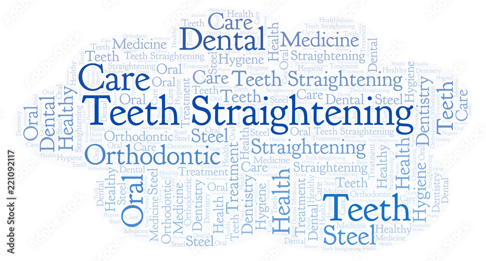 Fototapeta premium Teeth Straightening word cloud.
