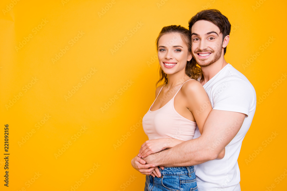 Portrait with copyspace empty place of attractive stylish partne Portrait with copyspace empty place of attractive stylish partne