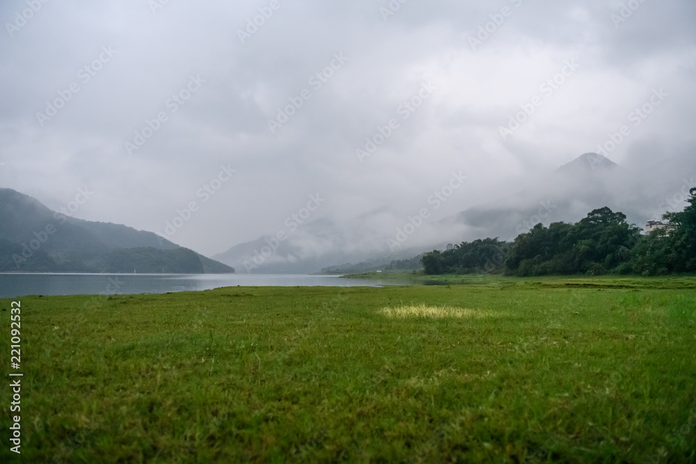 Natural scenery of the lakeside meadows