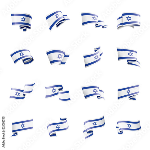 Israel flag, vector illustration on a white background