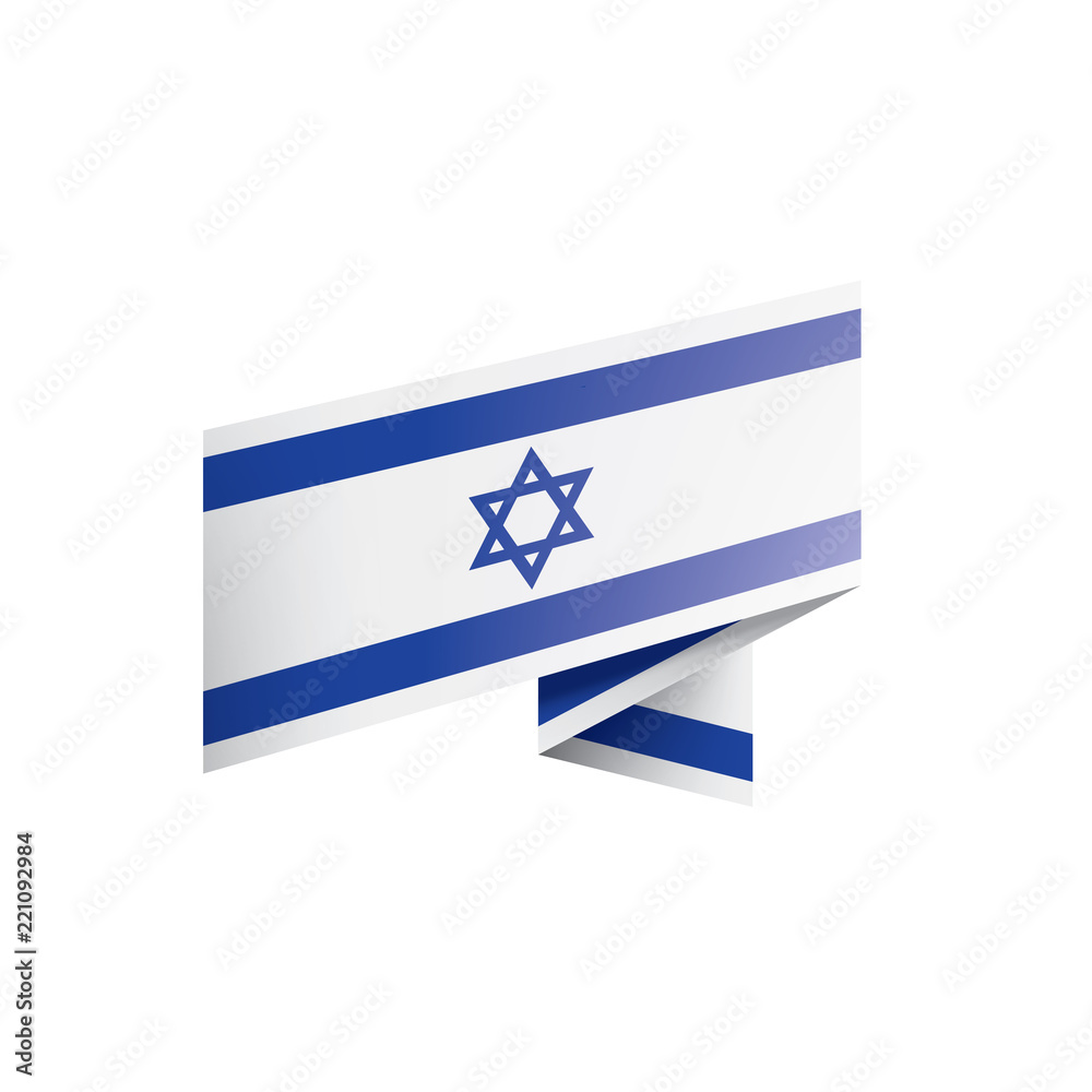 Israel flag, vector illustration on a white background Israel flag, vector illustration on a white background
