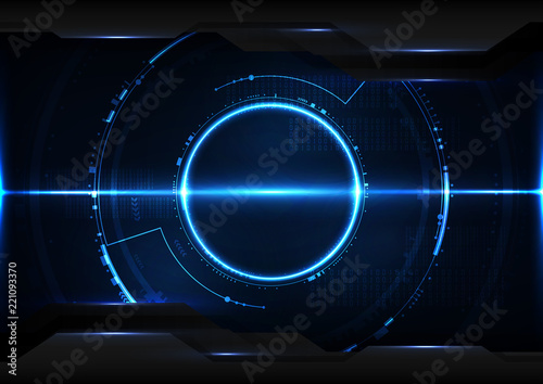 Abstract digital technology futuristic data interface background vector