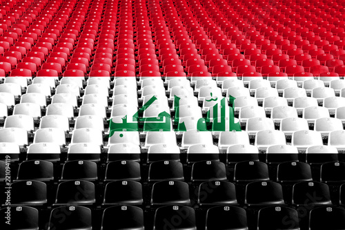 Iraq flag stadium seats. Sports competition concept.