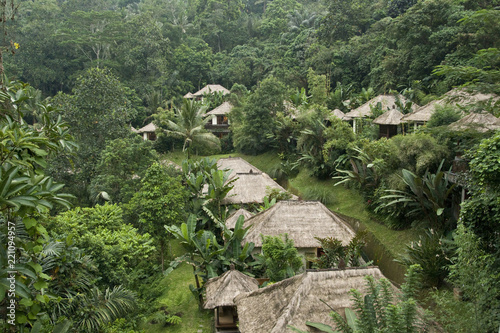 Village in tropical forest in Indonesia
