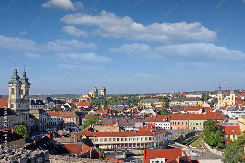 churches old buildings and basilica of Eger cityscape Hungary