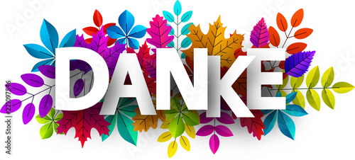 Thank you card with beautiful colorful leaves.