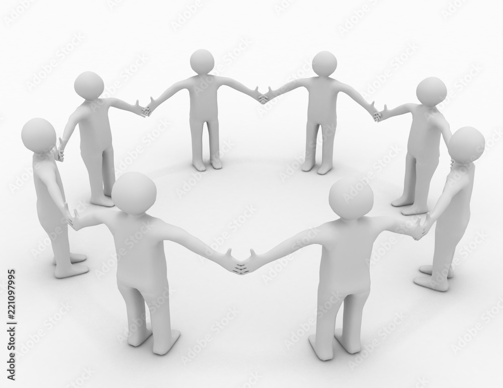 3D teamwork concept. illustration on white background 3D teamwork concept. illustration on white background