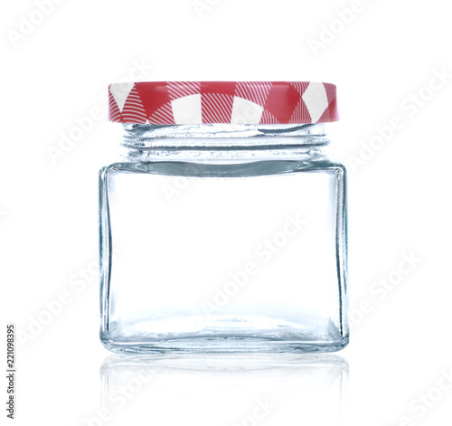 Glass jar, isolated on white.