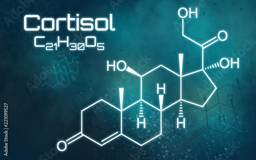 Chemische Formel von Cortisol photo
