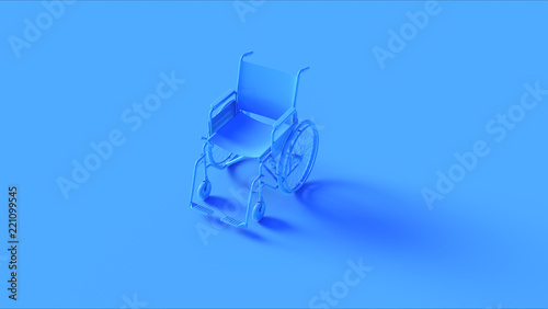 Blue Hospital Wheelchair 3d illustration 3d rendering 