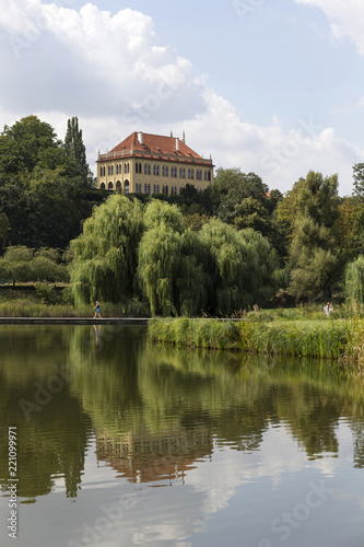 Chateau - the governors Summerhouse -  in the largest Park in Prague – Stromovka - the Royal Tree-tree, Czech Republic © Kajano