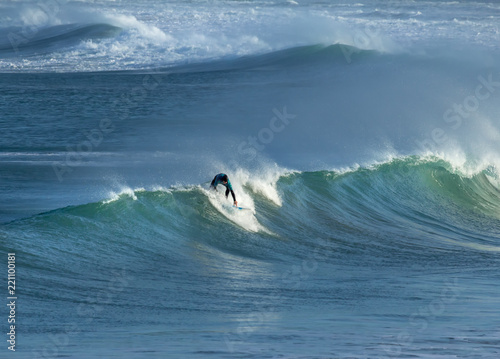 Canvas Print December Surfing, Fistral Beach, Cornwall