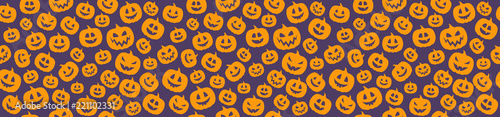 Design of Halloween texture with pumpkins. Vector.