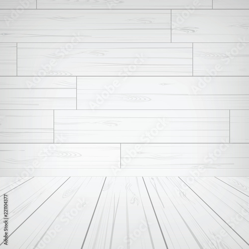 White wood pattern and texture for background. Vector.