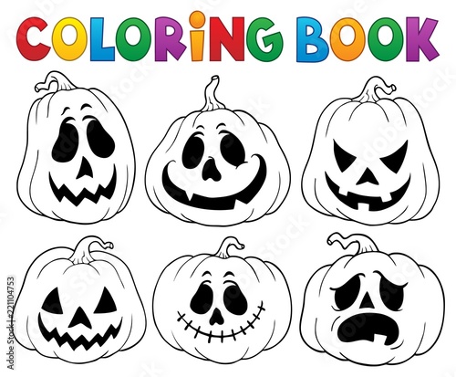 Coloring book with Halloween pumpkins 3