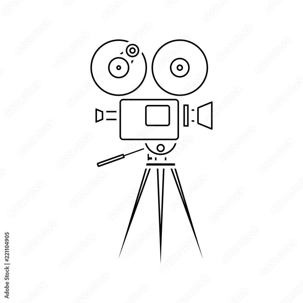Obraz premium Retro cinema camera icon