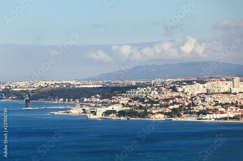 Lisbon city with sea shore