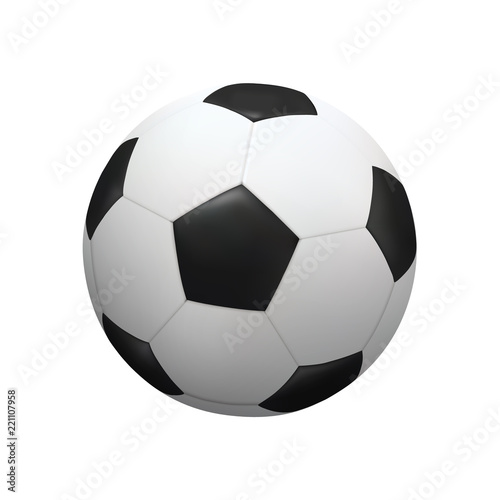 Realistic soccer football ball on white background. Vector.