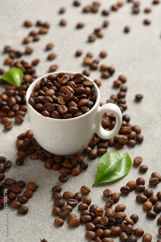  Roasted coffee beans in cup