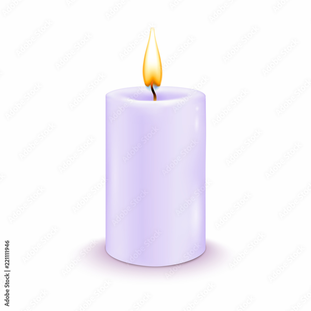 Round cylindrical candle with burning flames. Round cylindrical candle with burning flames.