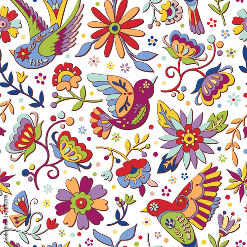 Otomi folk background seamless pattern. © zaretta