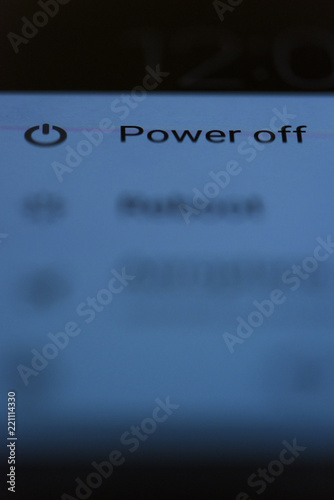 power off, screen message, mobile device photo