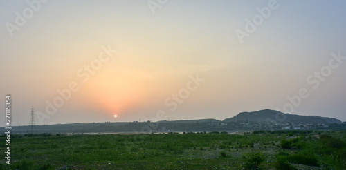 Beautiful Sunset at Indus River also known as Sawat river and sindh river photo