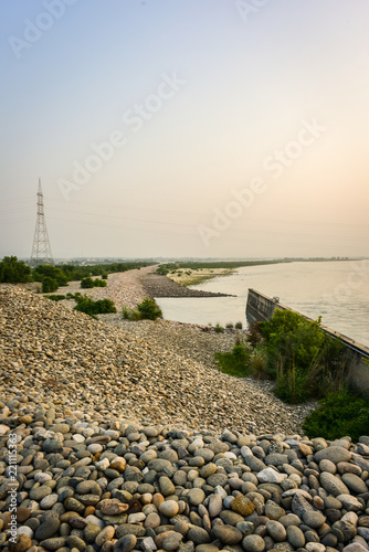 Beautiful Sunset at Indus River also known as Sawat river and sindh river photo