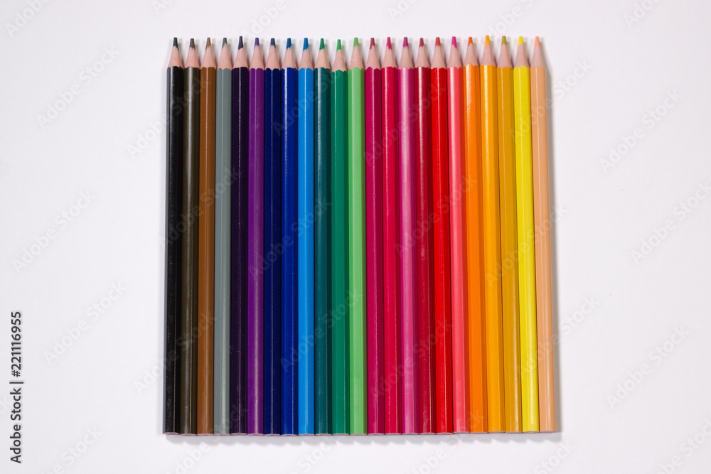 Color pencils isolated on white background. Color pencils isolated on white background.
