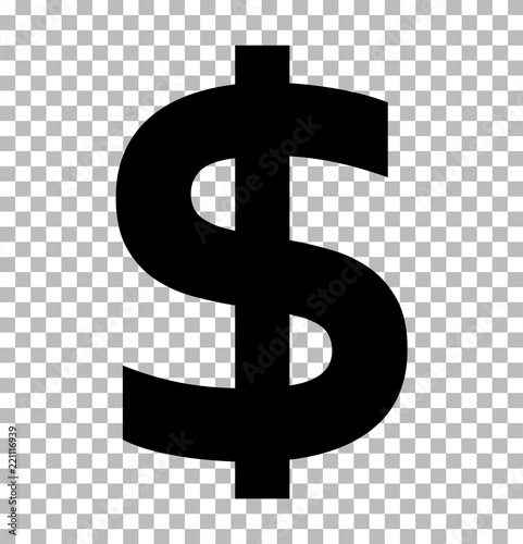 dollar sign isolated on transparent background. dollar icon for your web site design, logo, app, UI. flat style. dollar symbol. us dollar sign. photo