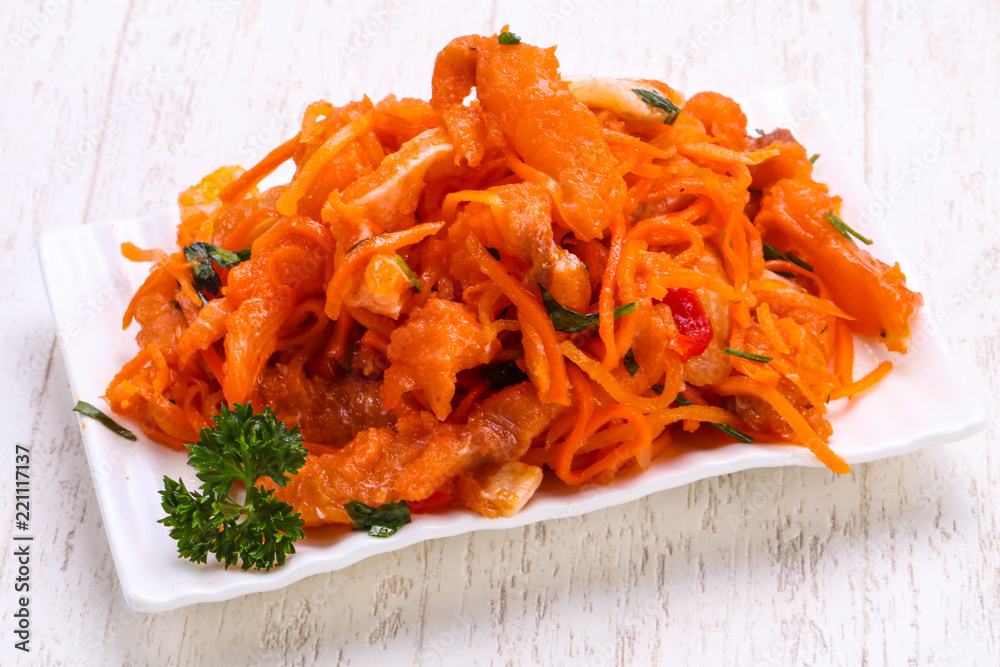 Pickled carrot with fish Pickled carrot with fish