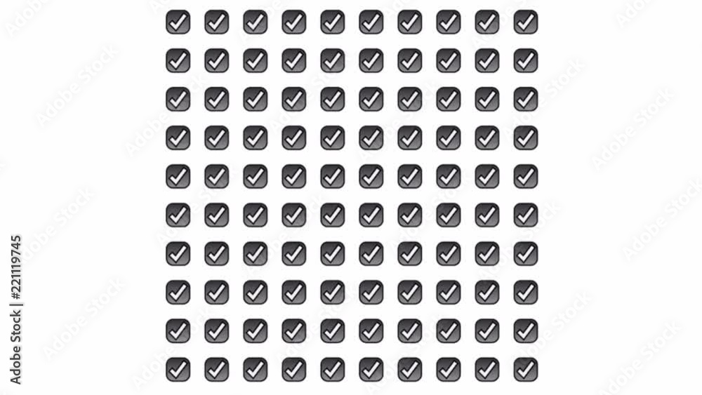 Motion graphics animated check uncheck box radio button pattern fill