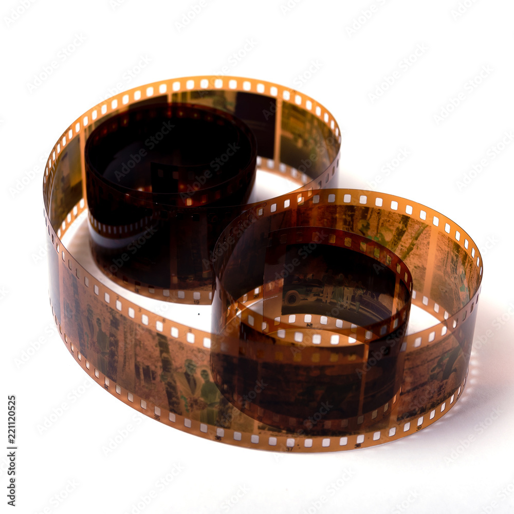 photographic retro-symbol for the shooting process, photochemical laboratory process and technology of the archive of films.
