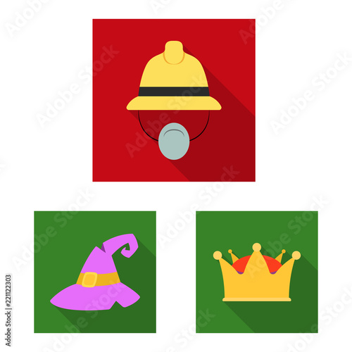 Vector design of headwear and cap sign. Collection of headwear and accessory stock symbol for web.