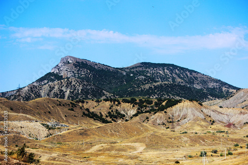 mountains partially covered with forest. summer, the republic of Crimea