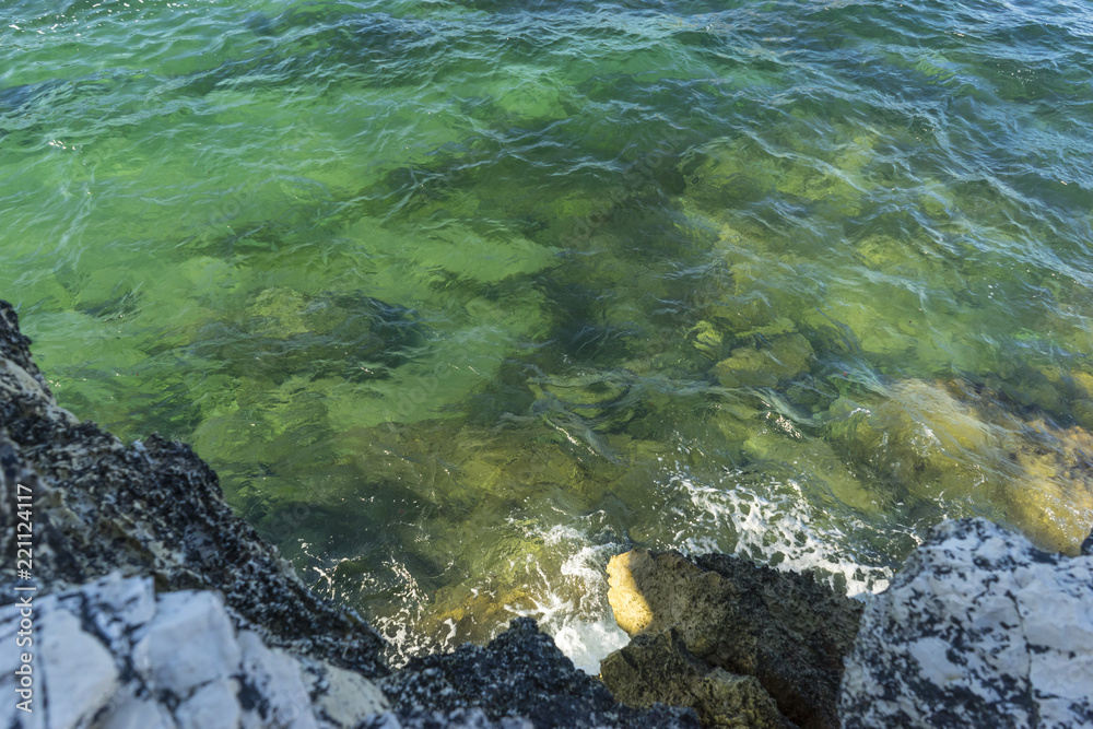 Sea, Broken coast (Costa quebrada) at Playa de San Juan de la Canal, Soto de la Marina, Spain