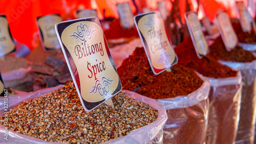 Local market for spices at a small shop photo