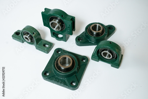 Ball bearing units different types on a white background photo